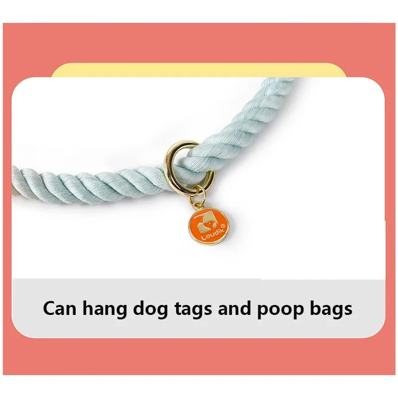 Dog Leash Handmade Braided Rope 250Cm Strong Cotton Rope Dog Leashes Heavy Duty Leash for Small Medium Large Dog Walks Training