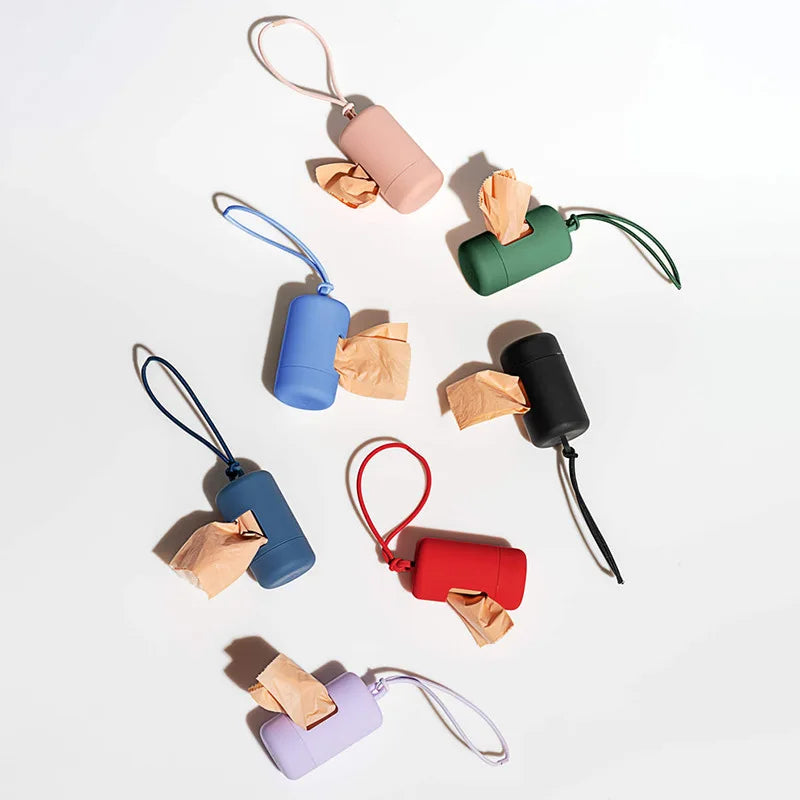 Dog Poop Bag Carrier Luxury Portable Dog Pet Waste Bag Dispenser Stylish Dog Garbage Holder Dispensers Pet Cleaning Supplies