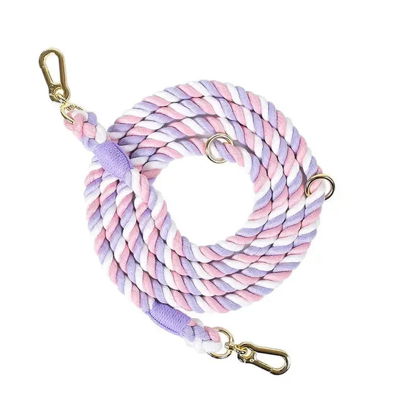 Dog Leash Handmade Braided Rope 250Cm Strong Cotton Rope Dog Leashes Heavy Duty Leash for Small Medium Large Dog Walks Training