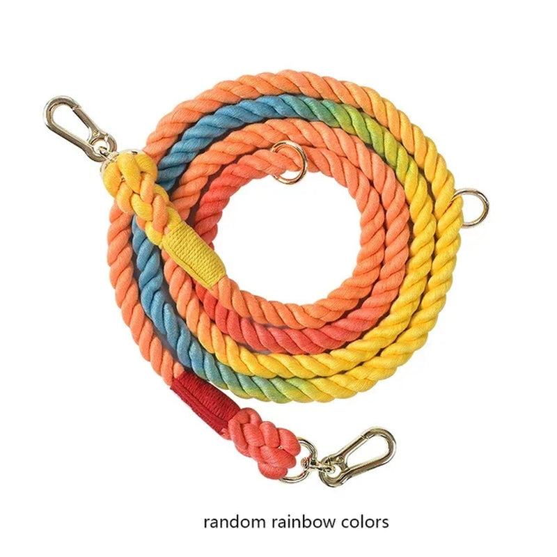 Dog Leash Handmade Braided Rope 250Cm Strong Cotton Rope Dog Leashes Heavy Duty Leash for Small Medium Large Dog Walks Training