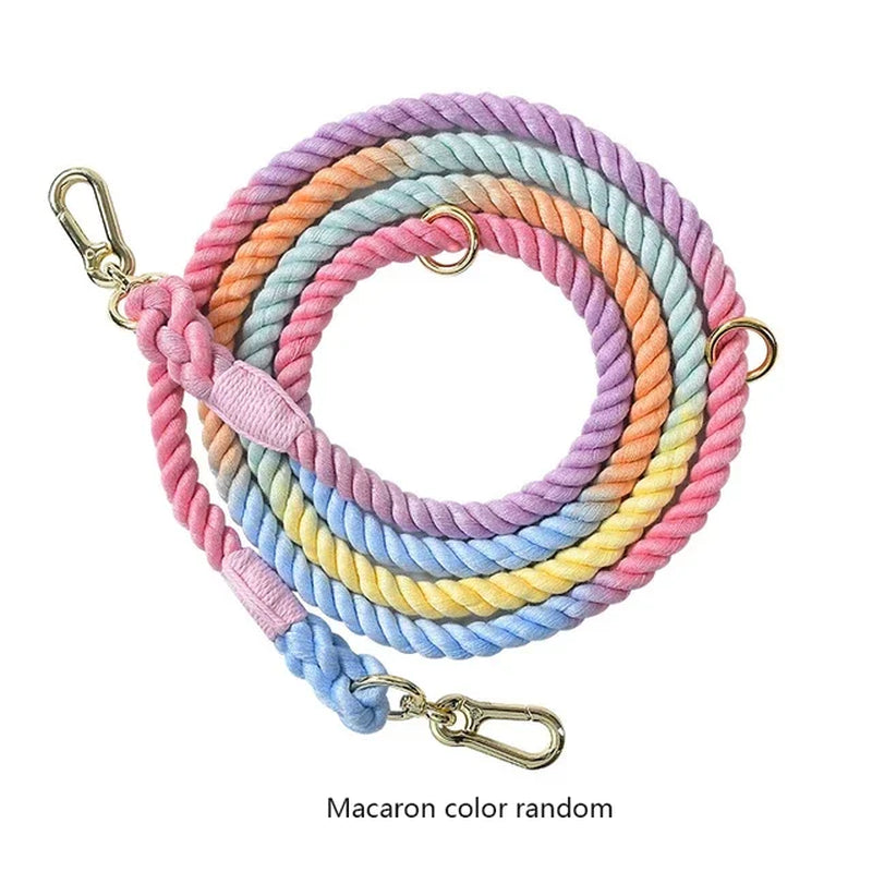 Dog Leash Handmade Braided Rope 250Cm Strong Cotton Rope Dog Leashes Heavy Duty Leash for Small Medium Large Dog Walks Training