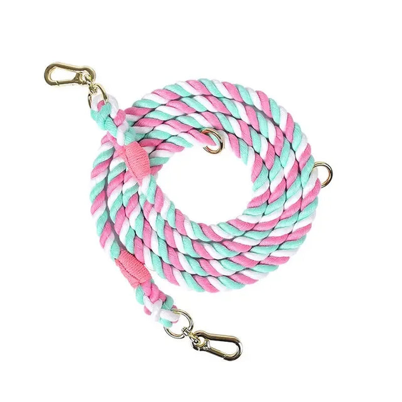 Dog Leash Handmade Braided Rope 250Cm Strong Cotton Rope Dog Leashes Heavy Duty Leash for Small Medium Large Dog Walks Training