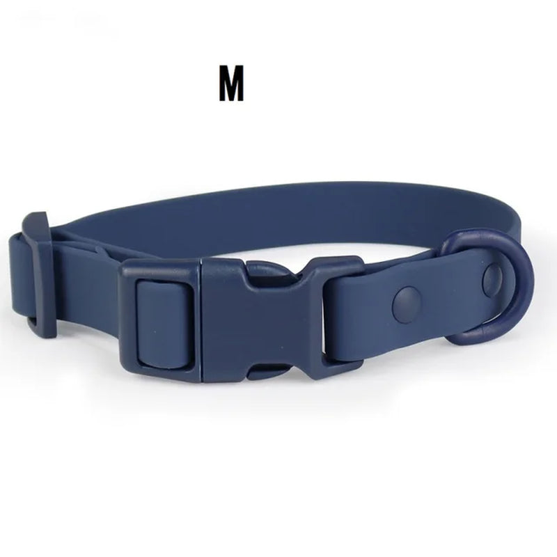 Waterproof Dog Collar Pvc Macaron Color Adjustable Rubber Dog Collars Quick Release Buckle Collar for Small Medium Large Dogs