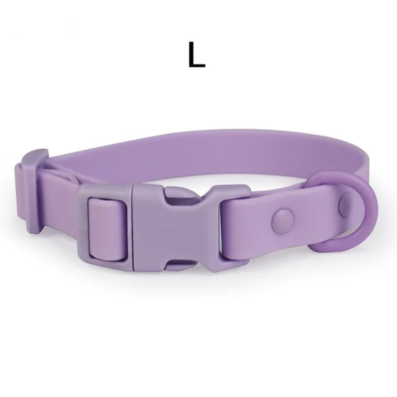 Waterproof Dog Collar Pvc Macaron Color Adjustable Rubber Dog Collars Quick Release Buckle Collar for Small Medium Large Dogs
