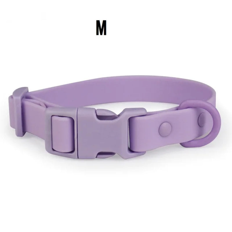 Waterproof Dog Collar Pvc Macaron Color Adjustable Rubber Dog Collars Quick Release Buckle Collar for Small Medium Large Dogs