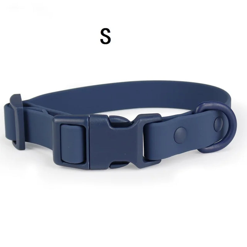 Waterproof Dog Collar Pvc Macaron Color Adjustable Rubber Dog Collars Quick Release Buckle Collar for Small Medium Large Dogs
