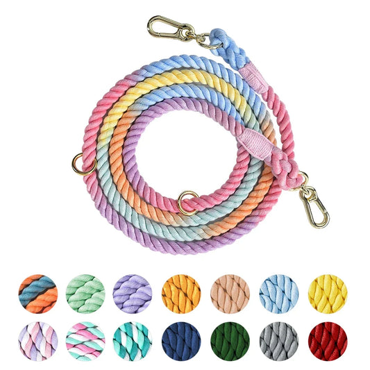 Dog Leash Handmade Braided Rope 250Cm Strong Cotton Rope Dog Leashes Heavy Duty Leash for Small Medium Large Dog Walks Training
