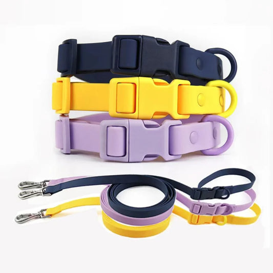 Waterproof Dog Collar Pvc Macaron Color Adjustable Rubber Dog Collars Quick Release Buckle Collar for Small Medium Large Dogs